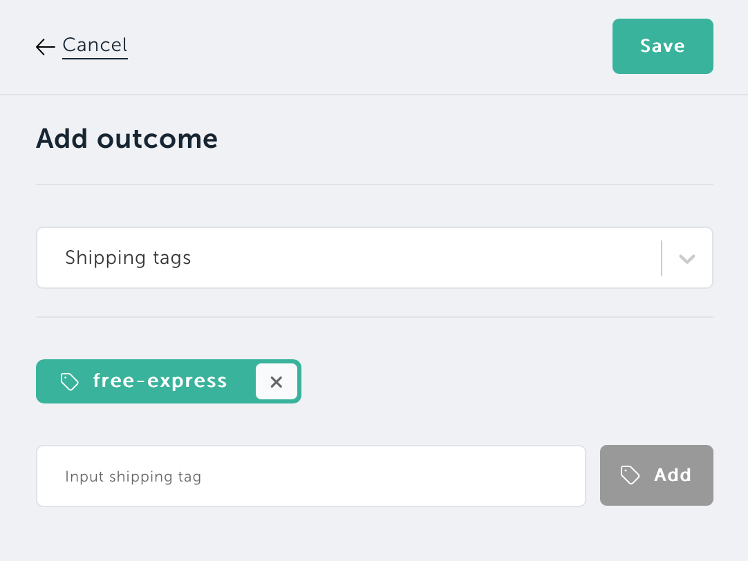 Add shipping tag