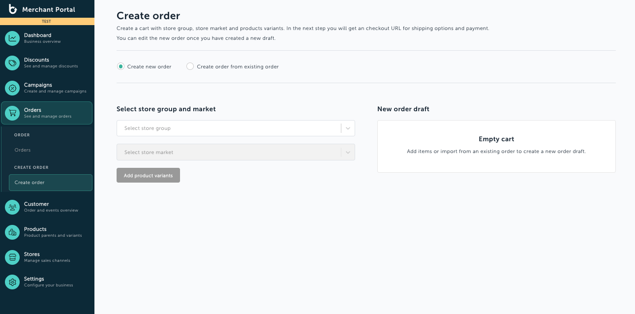 Duplicate and create orders manually