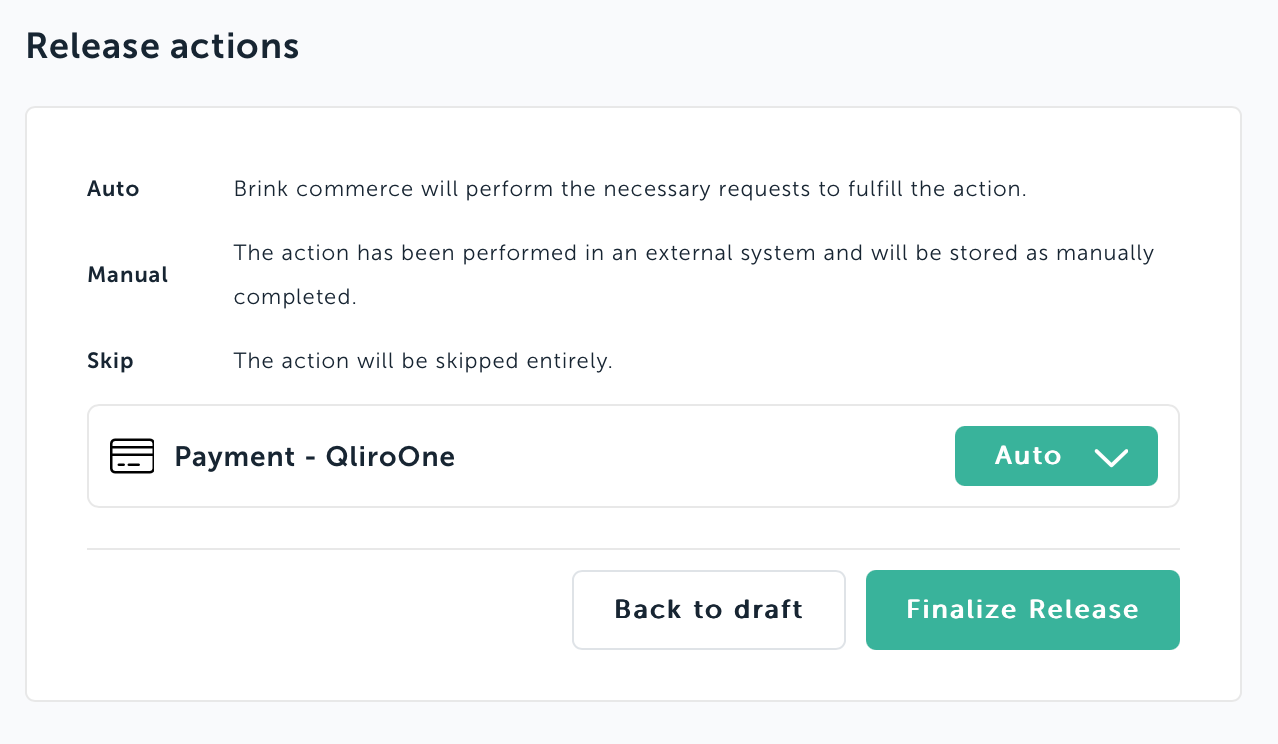 Release actions