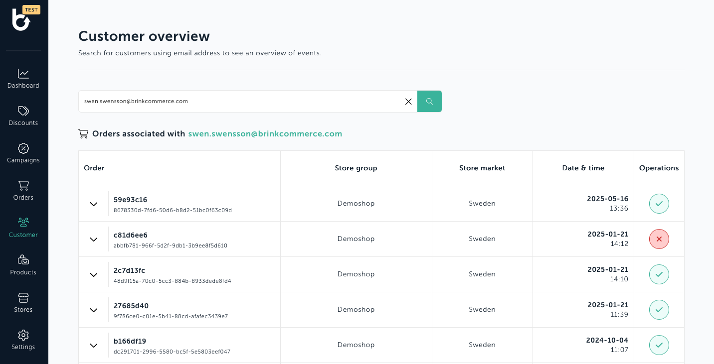 Customer Overview - Quickly view order state per customer