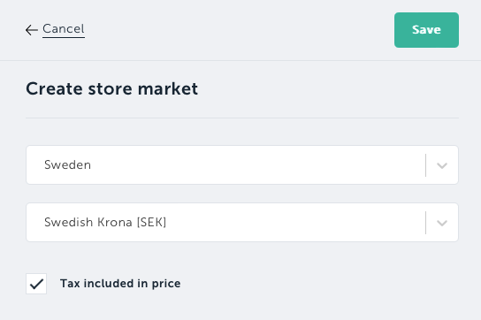 Set the currency for the new Store market