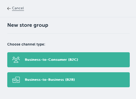 Select B2C or B2B