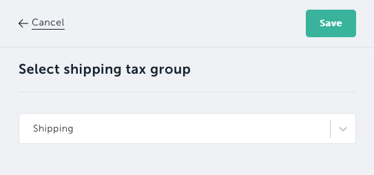 Select a shipping tax group