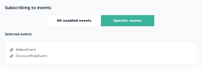 Subscribing to events